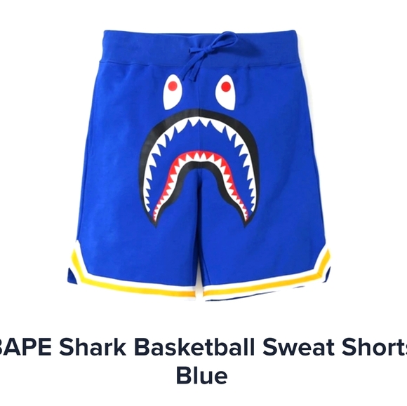 BAPE A Bathing Ape L SHARK BASKETBALL SWEATSHORTS